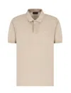 Emporio Armani Polo Manches Courtes En Coton In Roasted Cashew