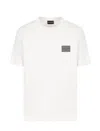 Emporio Armani Asv Jersey T-shirt With Embroidered Logo Patch In Snow White