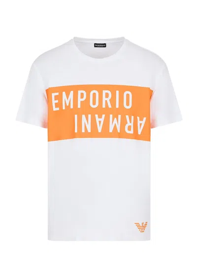 Emporio Armani Mens Knit T-shirt Man T-shirt White Size L Cotton