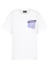 Emporio Armani Asv Organic-jersey T-shirt With Sequins And Logo Print In White