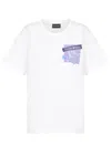Emporio Armani Asv Organic-jersey T-shirt With Sequins And Logo Print