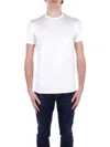 Emporio Armani White Logo Embroidery T-shirt In Bianco Bianco