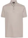 Emporio Armani Jacquard Jersey Polo Shirt In Toni Neutri