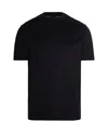 Emporio Armani Crew Neck T-shirt With Tone-on-tone Eagle Motif In Black