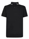 Emporio Armani Jersey Polo Shirt With Logo Collar In Black