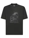Emporio Armani Black Cotton Embroidered T-shirt In Black