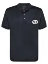 Emporio Armani Embroidered Logo Polo Shirt In Blue