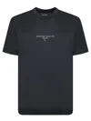 Emporio Armani Mini Blue Mc Logo Lettering T-shirt In Black