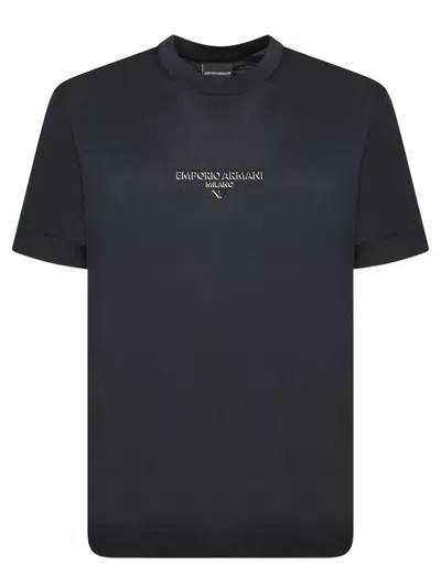 Emporio Armani Mini Blue Mc Logo Lettering T-shirt