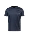 Emporio Armani Black T-shirt With Logo Lettering On The Front In Cotton And Lyocell Blend Man In Blue