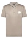Emporio Armani Embroidered-logo Polo Shirt In Gray