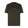 Emporio Armani Lyocell Blend Jersey T-shirt With 3d-effect Logo In Green