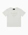 Shop Emporio Armani Asv Jersey T-shirt With Eagles And Daisies In White