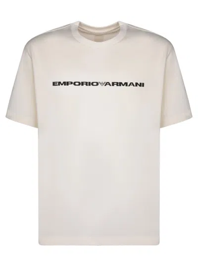 Emporio Armani Logo-print Cotton T-shirt In White