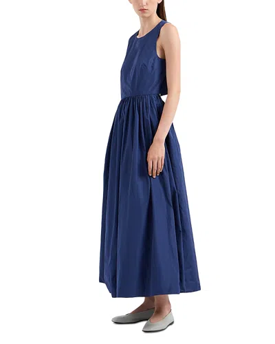 Emporio Armani Taffeta Cutout Maxi Dress In Indigo