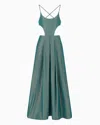 Emporio Armani Cut-out Bodice Floor-length Dress Straps In Green