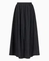 Emporio Armani Taffeta Long Skirt With Darts In Black