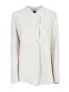 Emporio Armani Ivory Single-breasted Jacket In White