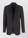 Emporio Armani Brown Single-breasted Jacket With Shawl Revers In Wool Blend Man In Black