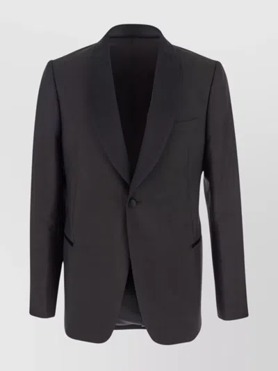 EMPORIO ARMANI TAILORED BLAZER WITH SHAWL LAPEL AND POCKETS