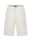 Emporio Armani Tailored Cotton Shorts In Neutrals