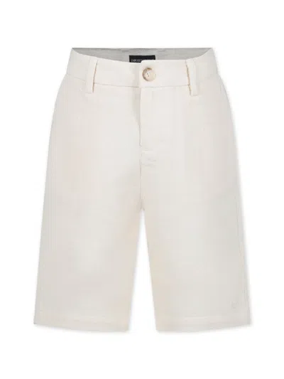 Emporio Armani Kids' Tailored Cotton Shorts In Neutrals