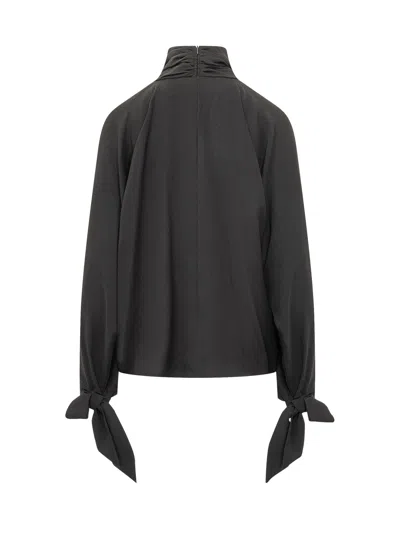 Emporio Armani Tailored Crewneck Blouse In Nero