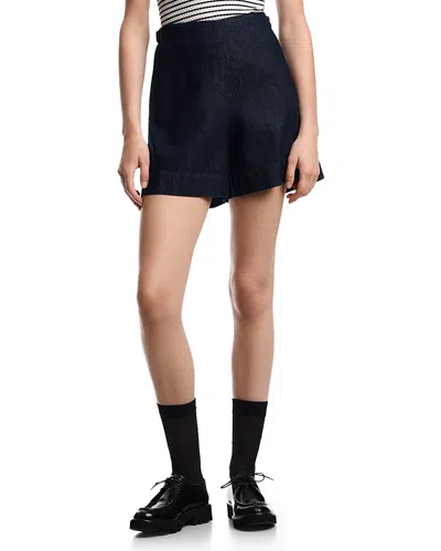 Emporio Armani Tailored Denim Shorts In Blue