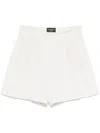 Emporio Armani Cotton Shorts In Organic Fabric In White