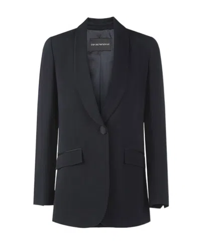Emporio Armani Tailored Single-breasted Blazer In Black