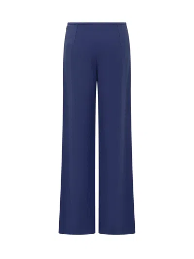 Emporio Armani Tailored Trousers With Flared Hem In Blu