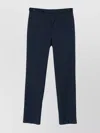 Emporio Armani Tailored Wool Trousers Featuring Adjustable Elements In Blue