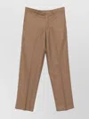 Emporio Armani Tailored Wool Trousers With Pockets And Crease In Brown