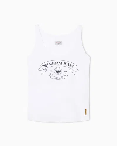 Emporio Armani Logo-print Tank Top In White