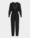 Emporio Armani Tapered Blouson Tuxedo Jumpsuit In Black