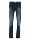 Emporio Armani Faded Effect Stretch Denim Jeans In Blue