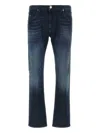Emporio Armani Faded Effect Stretch Denim Jeans In Blue