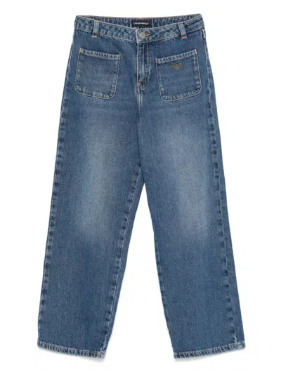 Emporio Armani Kids' Tapered Jeans In Blue