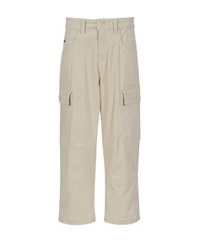 Emporio Armani Tapered-leg Corduroy Trousers In Nude
