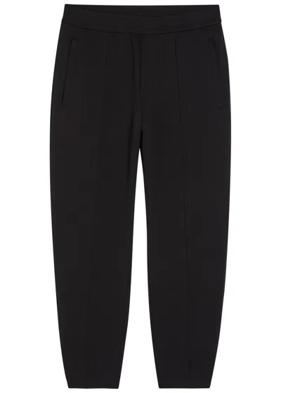 Emporio Armani Tapered-leg Jersey Sweatpants In Black