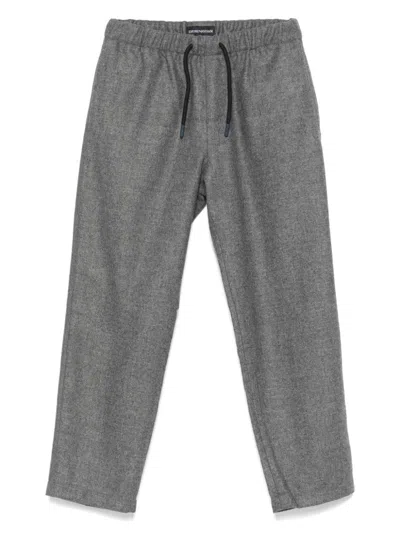 Emporio Armani Kids' Tapered Trousers In Grey