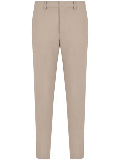 Emporio Armani Tailored Trousers With Blend Fabric And Flattering Fit In Neutral