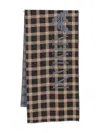 Emporio Armani Check-pattern Logo Scarf In Brown