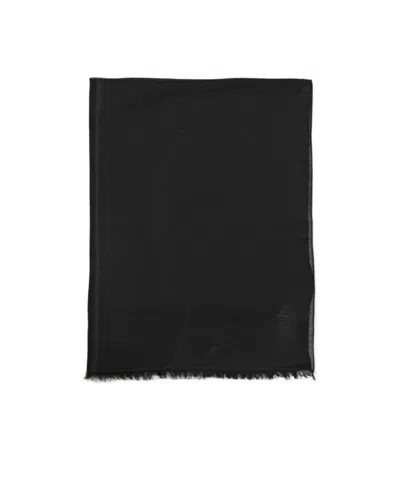 Emporio Armani Tassel Scarf In Black