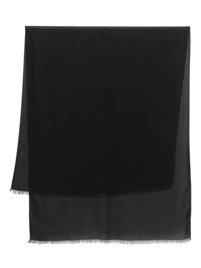 Emporio Armani Tassel Scarf In Black