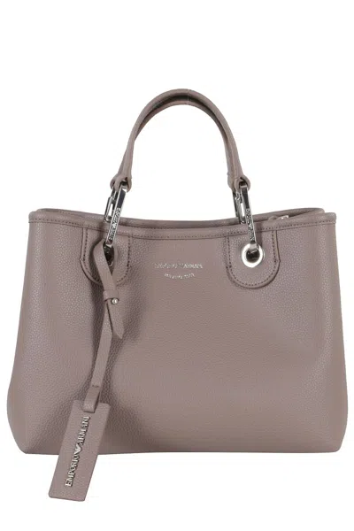Emporio Armani Myea Shopper Shoulder Bag In Neutral