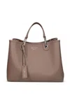Emporio Armani Taupe Myea Medium Satchel In Brown