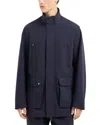 Emporio Armani Men's Patch-pocket Caban Jacket In Solid Blue