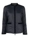 Emporio Armani Nylon Reversible Guru-collared Jacket In Azul