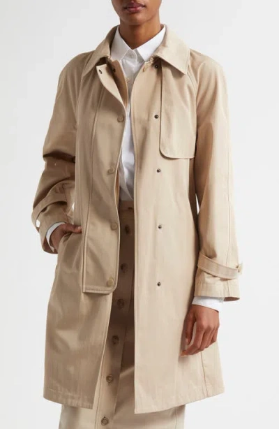 Emporio Armani Tech Trench Coat In Beige